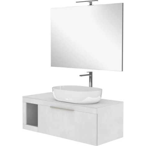 mobile bagno decor bagno "tiziano" colore grigio cielo, 110 cm (1/4)