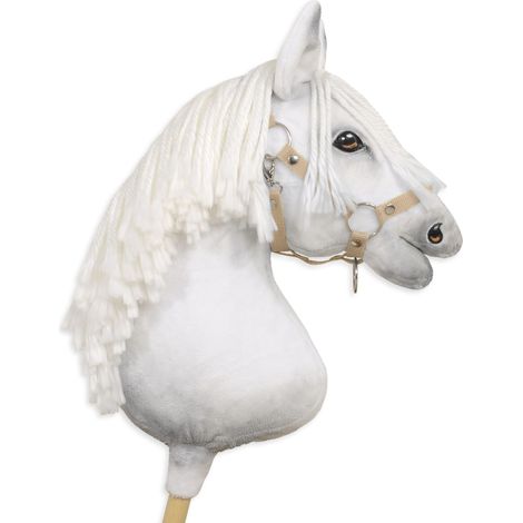 Cavezza regolabile per cavalli Hobby Horse A3 - Beige (1/3)