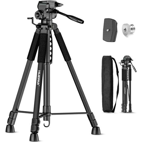 172cm Trépied pour Niveau Laser avec tête panoramique pivotante 3 Directions, poignée Portable, Niveau à Bulle, Plaque à dégagement Rapide avec Support à vis 1/4" et écrou Adaptateur UNF 5/8" (1/5)