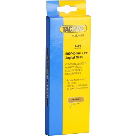 500 18 Gauge 45Mm Angled Nails Pack 1000