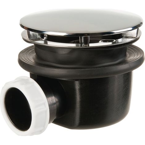Valentin – Bonde de douche extra-plate Minime Ø 90 mm – Hauteur 60 mm – Capot ABS chromé Ø 116 mm – Siphon amovible – Débit 28 l/mn (1/10)