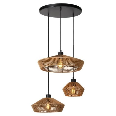 Lampada a sospensione boho Yunkai 3xE27 60W Lucide