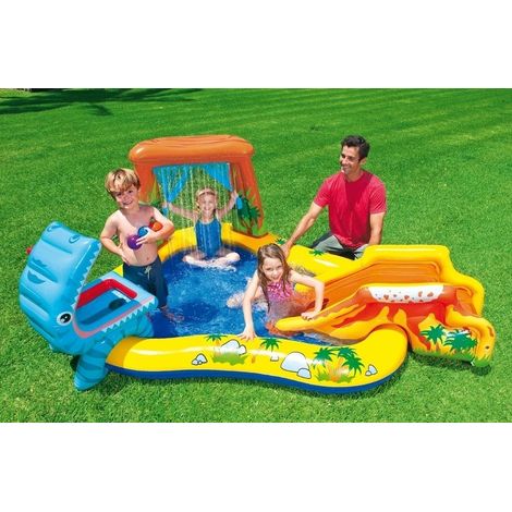 Piscina con Scivolo Dinosauro per Bambini Intex Gonfiabile Gioco da Giardino (1/6)
