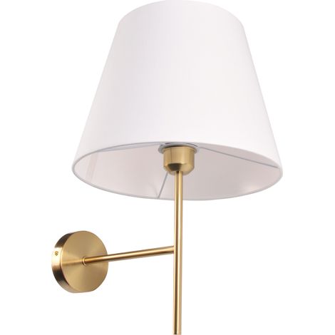 Applique Polux Elena oro con paralume bianco E27 20W (1/4)