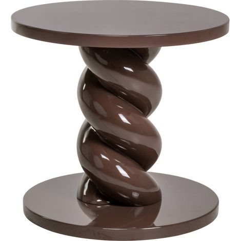 Table d'appoint ronde marron sculpturale - marron châtaigne (1/2)