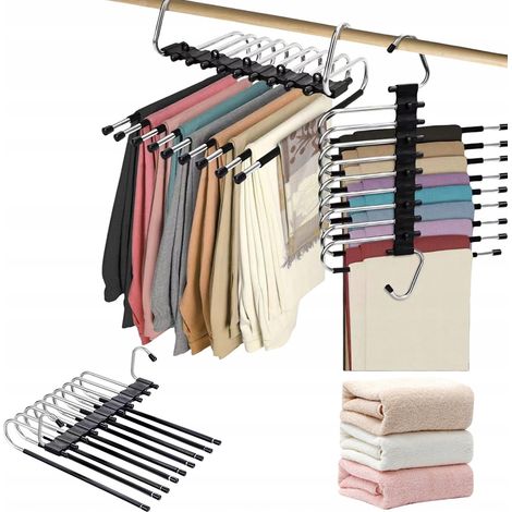Lot de 2 cintres métalliques pour pantalons, foulards et jupes (1/4)