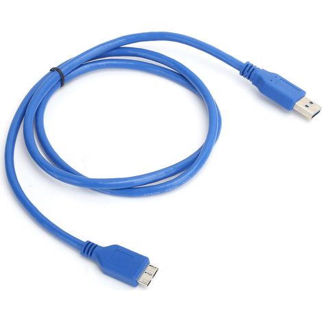 Câble USBA vers MicroB pour disque dur externe USB 3.0, adaptateur de transmission 5 Gbit/s, bleu (1 mètre)