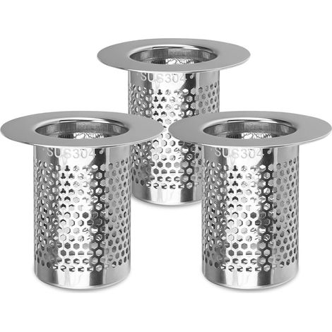 CCYKXA Duschhaarfilter, Waschbeckenfilter aus Edelstahl, 5,5 × 5 cm Waschbeckenstöpselfilter für Balkon, Küchen Badezimmer Bodenablauffilter