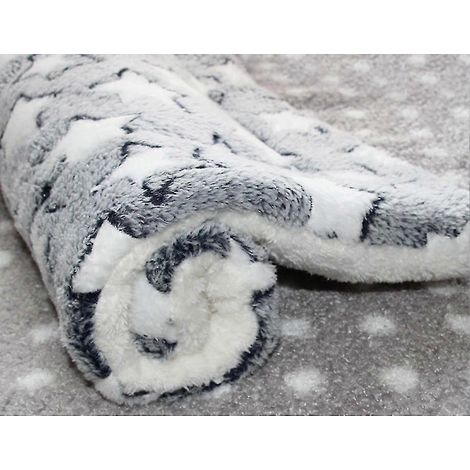 Tapis épais et chaud pour chats et chiens (étoiles bleues et blanches, taille S)