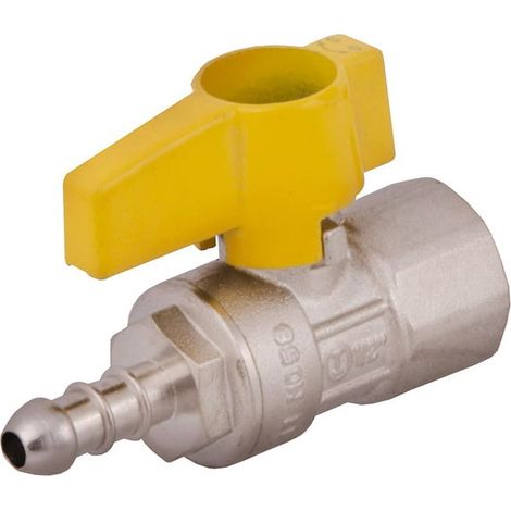 Vanne à gaz IDMAR 1/2" DN10 avec raccord tuyau - Robinet d'arrêt pour installation gaz domestique (1/2)