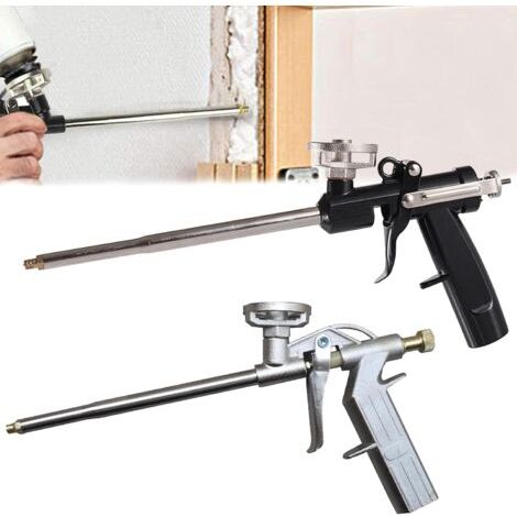 2 Pièces Pistolet à Mousse Professionnel en Polyuréthane, Pistolet à Calfeutrage, Convient pour Calfeutrage, Remplissage, l'Étanchéité, d'Isolation Pulvérisation Élargissant (Aluminium or, Noir)