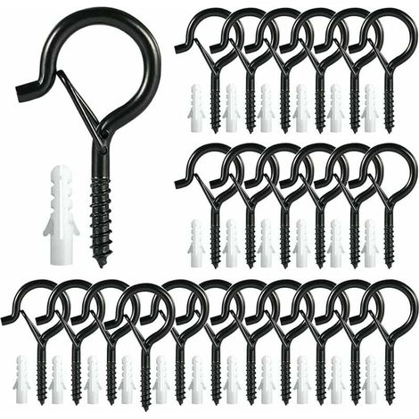 Q-Hook 25 Stück Einschraubhaken Einschraubhaken Deckenhaken Deckenhaken Aufhängehaken Schraubhaken Einschraubwandhaken Einschraubhaken für Windlichter Pflanzenkörbe (1/5)