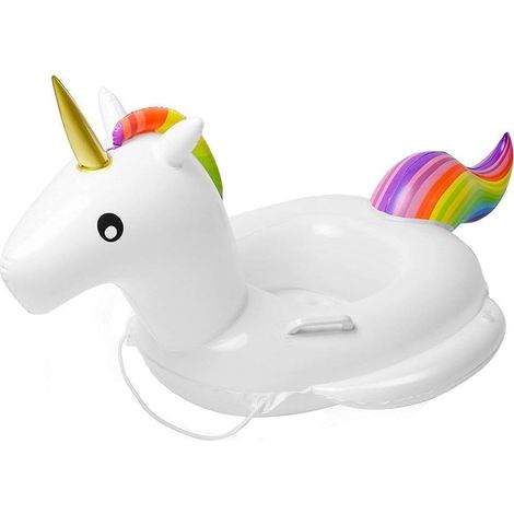 Bouée gonflable en forme de licorne avec poignée, pour enfants de 1 à 6 ans, pour piscines.-AquaForge (1/5)