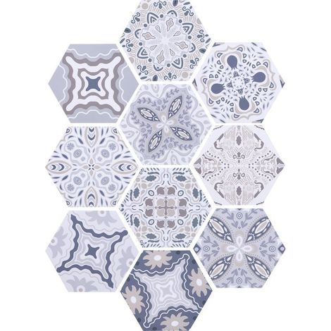 Autocollant de carrelage à motif Hexagonal, imperméable, antidérapant, décoration murale pour salle de bains et cuisine (1/5)