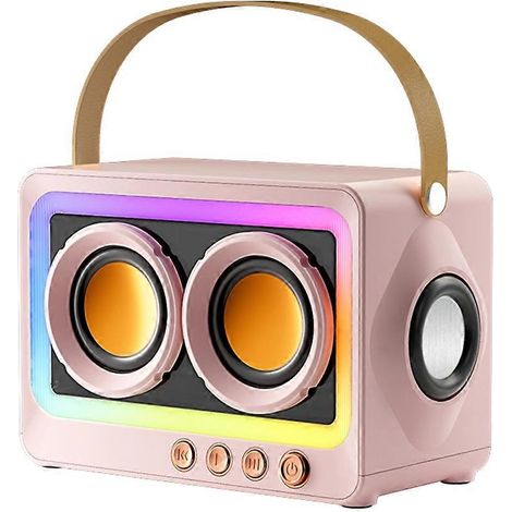 Tragbarer Bluetooth-Lautsprecher mit Subwoofer, kabelloser Hi-Fi-Sound, Mini-Bluetooth-MP3-Lautsprecher in Pink (1/5)