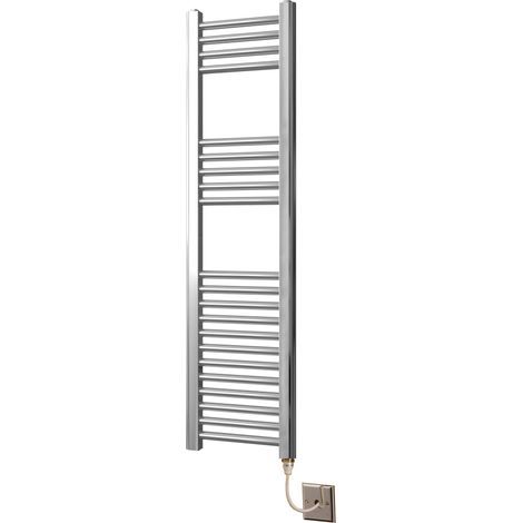 York Flat Chrome Electric Towel Rail 300 x 1200mm Towel Radiator
