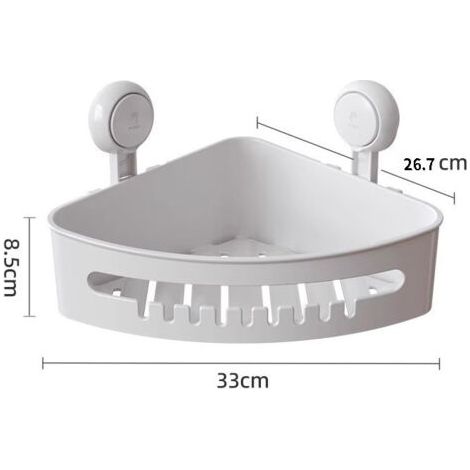 Ilikable Etagère Douche d'Angle Ventouse sans Perçage Etagere Salle de Bain Amovible Serviteur de Douche Cusine Chambre Salon Triangle Panier Rangement pour Shampoing-Blanc (1/4)