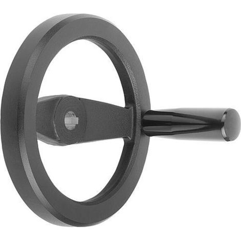 KIPP 2-Speichenhandrad D1=100 Aluminium schwarz pulverbeschichtet (1/3)