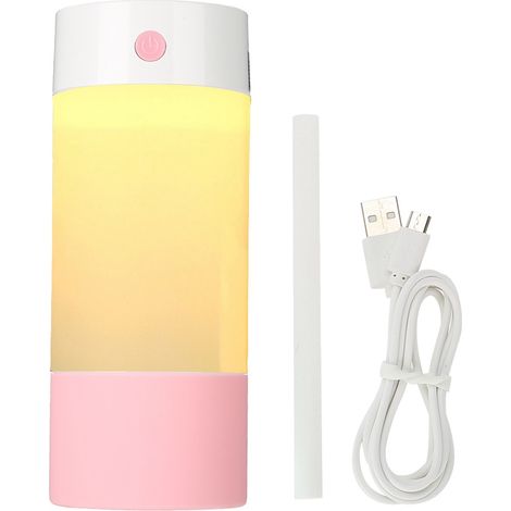 Humidificateur D'air - Brume Froide 250ml Usb Avec Veilleuse - Pour Bureau Et Voiture - Rose (1/5)