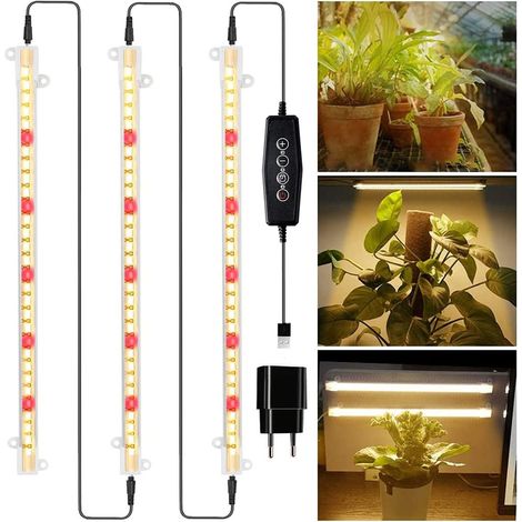 Lampe horticole LED à spectre complet 60W, à intensité variable, pour plantes d'intérieur, avec minuterie. (1/5)