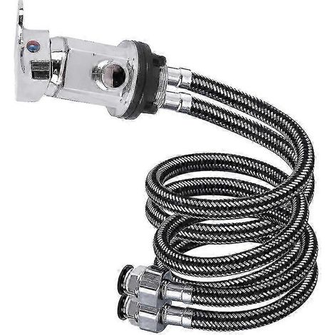 Robinet mitigeur de douche chromé pour caravane, camping-car et fourgon aménagé, sortie 1/2" avec raccord rapide de 1500 mm pour tuyaux (1/5)