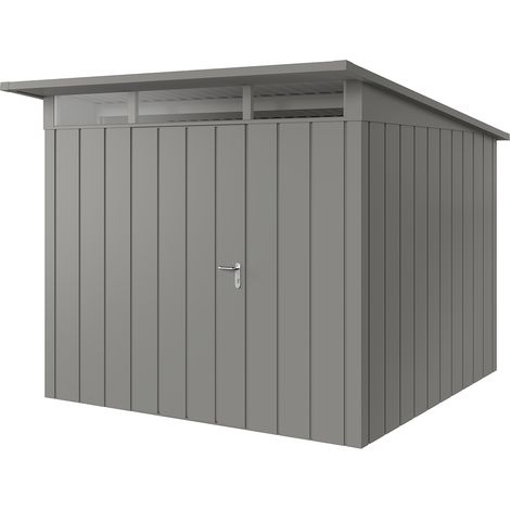 Hörmann Metall-Gerätehaus "Juno" mit Pultdach, JPD10 - Modern, 262 x 262 cm (B x T), graualuminium, 1-flüglige Tür, Anschlag links (1/5)