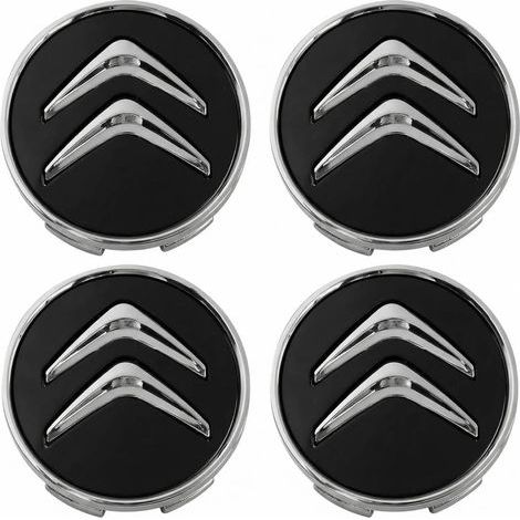 4 pcs Cache Moyeux compatible avec Citroën 60mm,ABS Cache Moyeux,Enjoliveurs de Roue en Alliage,Capuchon Enjoliveur Centre Roue Compatible avec Citroën C1 C2 C3 C4 C5 Moyeu Aluminium, Noir (1/5)