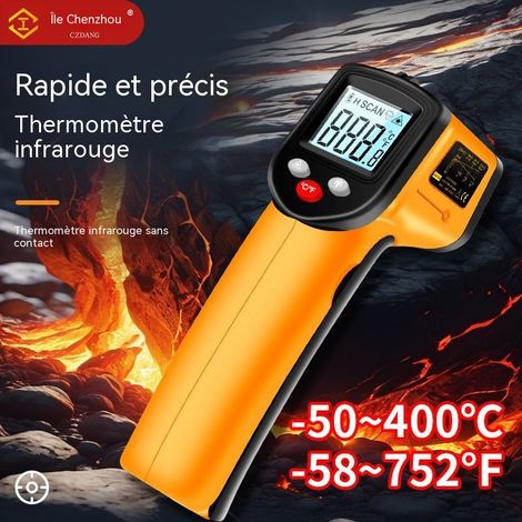 Pistolet thermomètre infrarouge portable, thermomètre numérique sans contact pour huile de cuisine, cuisine commerciale et boulangerie