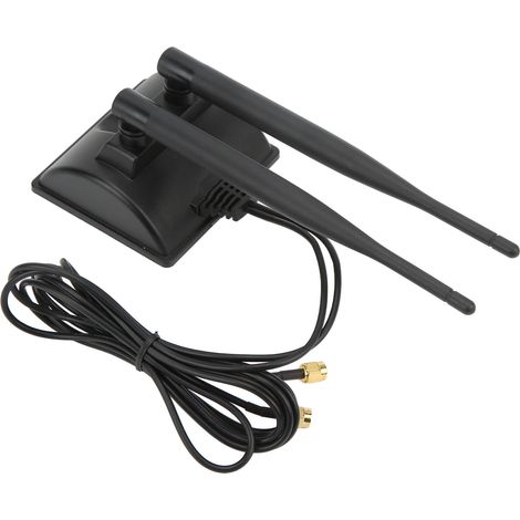Antenne Wi-Fi double bande 2,4 GHz/5,8 GHz 6 dBi RG174 à ventouse pour routeur et maisons connectées (1/5)