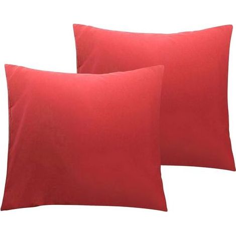 BRICOOMARKET Lot de 2 Taies d'oreiller en Microfibre avec Fermeture éclair, Taie d’Oreiller Facile à Laver et Super Doux, 50x70cm, Rouge Vineux (1/5)