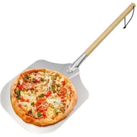 Pelle à pizza professionnelle 35cm – Aluminium avec manche en bois – Pour four à bois et pierre à pizza – Spatule antidérapante (1/5)