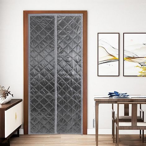 Magnet Wärmeschutzvorhang für Türen 95x210 cm Thermo Türvorhang Kälteschutz für Türen Winter Wasserdicht und Warme, Magnet Wärmeschutzvorhang Verdickter, Isolier Schutz Vorhang Grau (1/5)