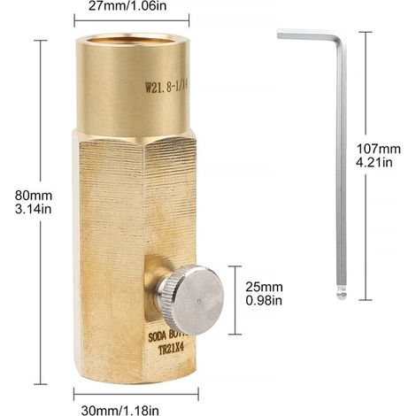 Adaptateur de Bouteille de CO2 TR21-4 vers W21.8-14 Connecteur de Cylindre de Gaz de Remplissage de Soda pour Machine à Eau Pétillante
