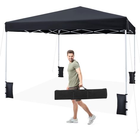 COSTWAY Gazebo Da Esterno Giardino Gazebo Da Esterno Padiglione Tendone Tenda Porta In Rete Traspirante Resistente Pieghevole Impermeabile Pop-Up Regolabile I (1/5)