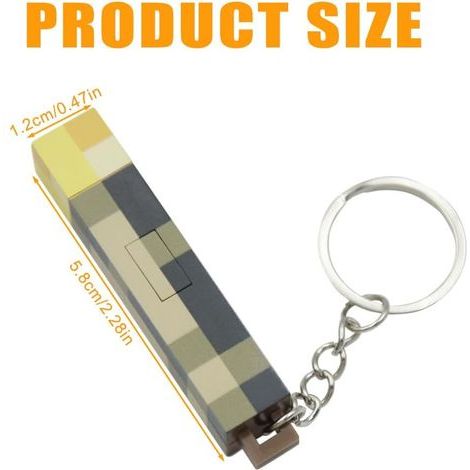 Craft Torche Lampe Porte-clés, Craft Torch Lamp, Lampe de Porte-clés Evet avec USB Rechargeable, 3D Lampe pour Cosplay Jouets Cadeaux (1/4)