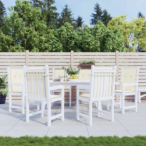 Lot de 6 Coussins de chaise de jardin Coussin de siège Coussins pour Fauteuil de Jardin à dossier bas crème DHNET3175872 (1/5)