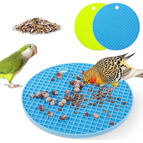 Set mit 2 Futtersuchmatten für Nymphensittiche, Vogelfuttermatten, interaktive Futtersuchmatten für Wellensittiche, Nymphensittiche und kleine Vögel (grün/hellblau) (1/5)