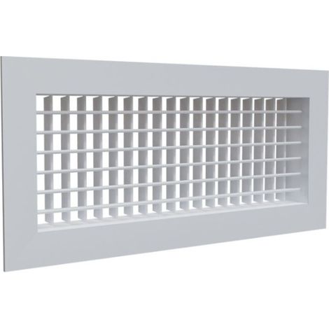 Grille de soufflage double déflexion - 400 x 150 mm - Aluminium blanc mat - GDC400X150 - Baillindustrie
