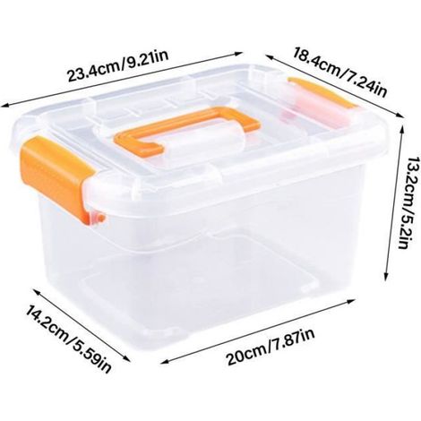 Boîte De Rangement - Transparente - Plastique - Couvercle Sécurisé - Pour Maison Bureau Atelier - 1 Pièce (1/4)
