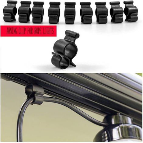 Support de Store - Pour Guirlandes Lumineuses - Compatible Rail Rouleau - Résistant Aux Intempéries - 10 Pièces (1/5)