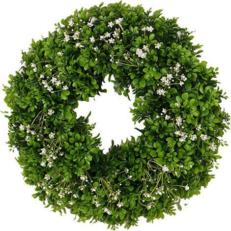 Couronne de Porte Artificielle Printanière 40x40x10cm Décoration Murale Maison Verdure (1/5)