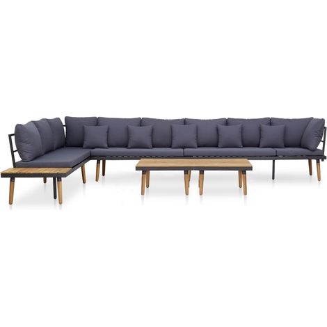 Garten-Lounge-Set 8-Sitzer mit Kissen Massivholz Akazie vidaXL (1/5)