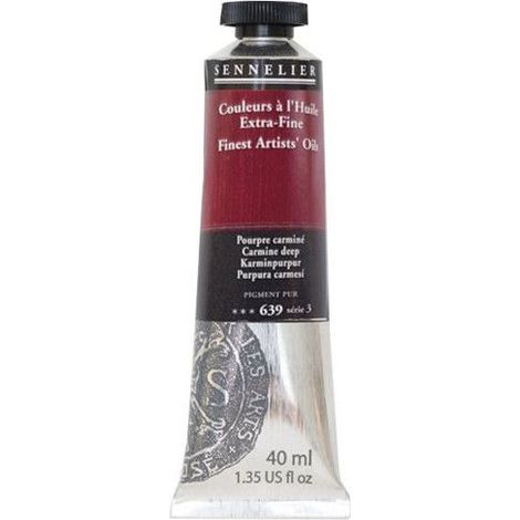 Couleurs à l'huile - Sennelier - Carmin Profond - 40ml - Pigments naturels - Finition satinée