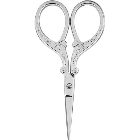 Ciseaux de couture vintage pour broderie au point de croix, outils de broderie pour coiffeuse, petits ciseaux (argentés) (1/3)