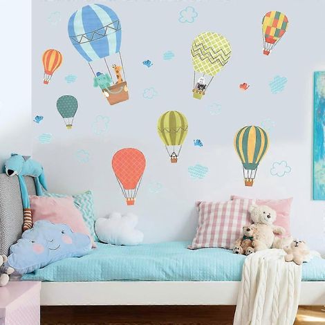 Stickers muraux créatifs pour enfants, style aquarelle, pour chambre d'enfant, repositionnables et faciles à coller. (1/5)