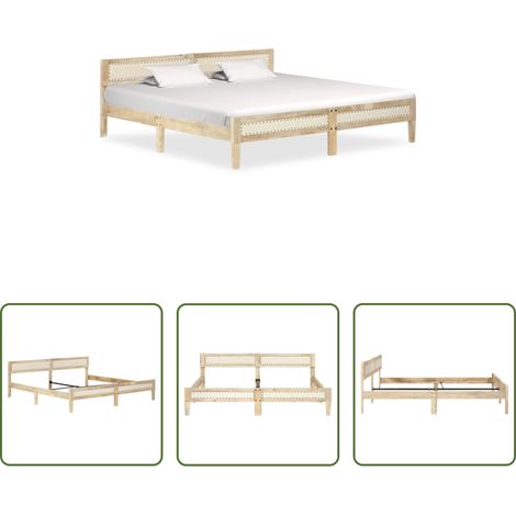 vidaXL Bois de manguier - Cadre de lit sans matelas bois de manguier massif 200 cm (1/5)
