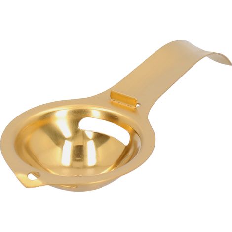 Séparateur de jaune d'œuf en acier inoxydable, passoire à œufs avec long manche pour cuisine, filtre à blanc d'œuf doré