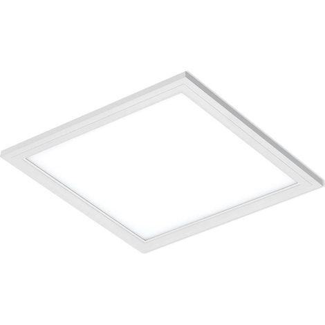 Plafonnier LED carré en blanc, Luminaire Plafonnier, Plafonnier Chambre, Plafonnier Salon, Panneau LED 20 W, 30 x 30 cm, Couleur de lumière blanc neutre (1/4)