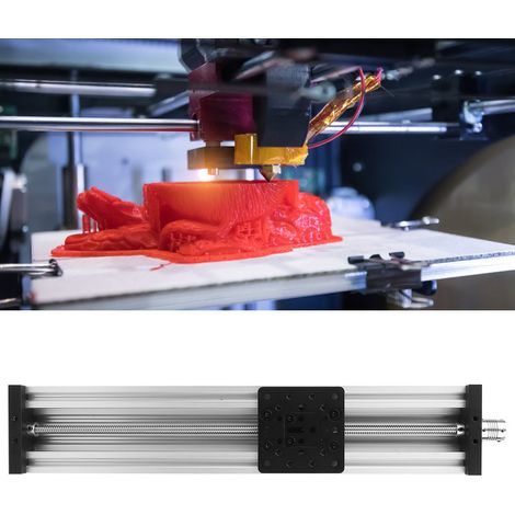 Lineartisch mit Spindelführung, Aluminiumlegierung, 3D-Drucker, Graviermaschine, schwarz und silber, 400 mm (1/5)