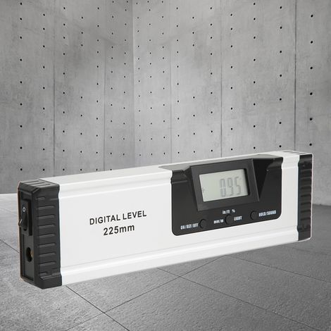 225 mm digitale Laser-Wasserwaage mit roter Hintergrundbeleuchtung, aus Aluminiumlegierung und Magnetfunktion (1/5)